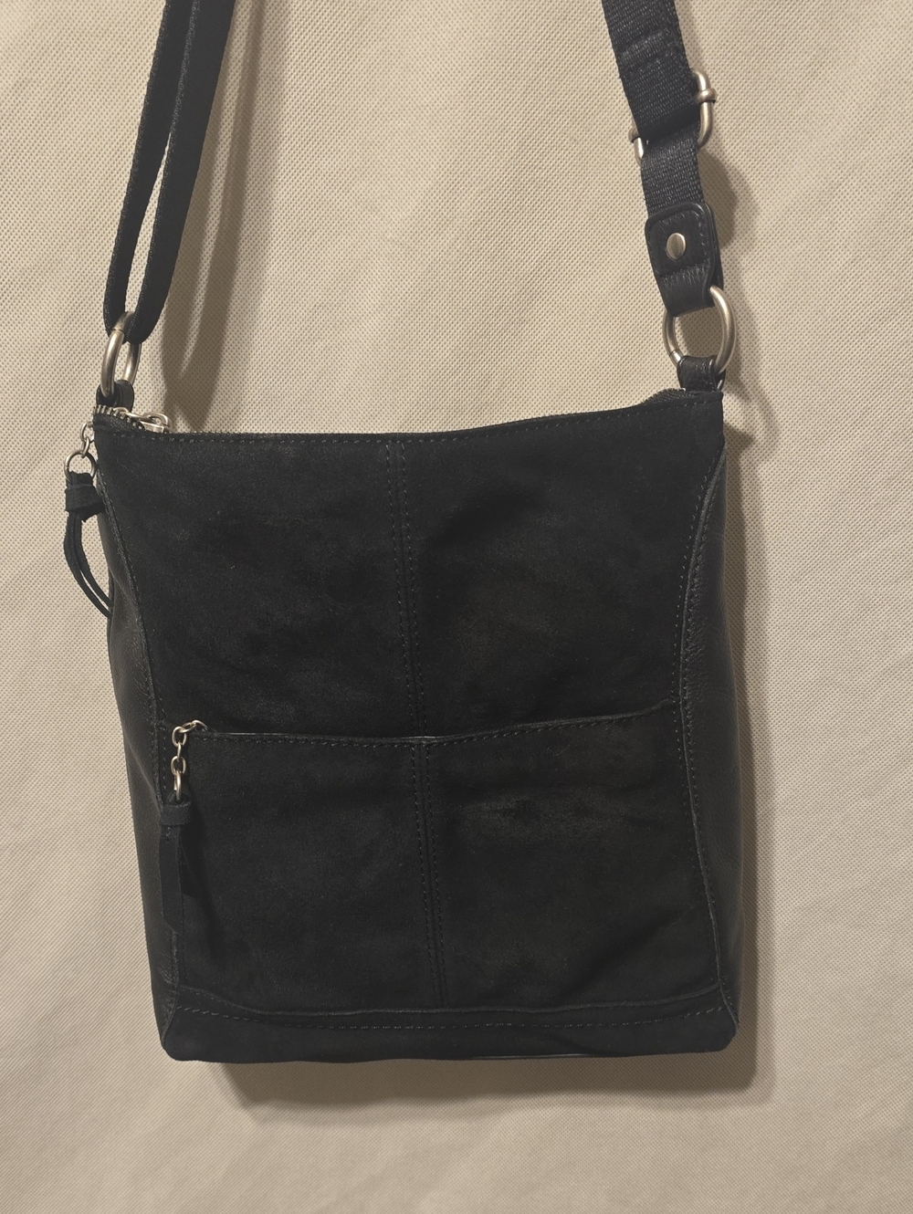 The Sak Black Suede Crossbody Bag